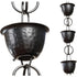 Aluminum Hammered Cup Rain Chain Replacement Downspout for Gutters, Matte Black